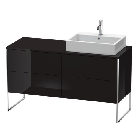 Duravit XSquare Konsolenwaschtischunterbau bodenstehend Schwarz Hochglanz 1400x548x778 mm - XS4923R4