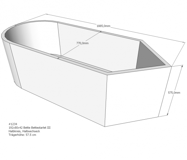 Neuesbad Wannenträger für Bette Starlet 3 192x80 oval