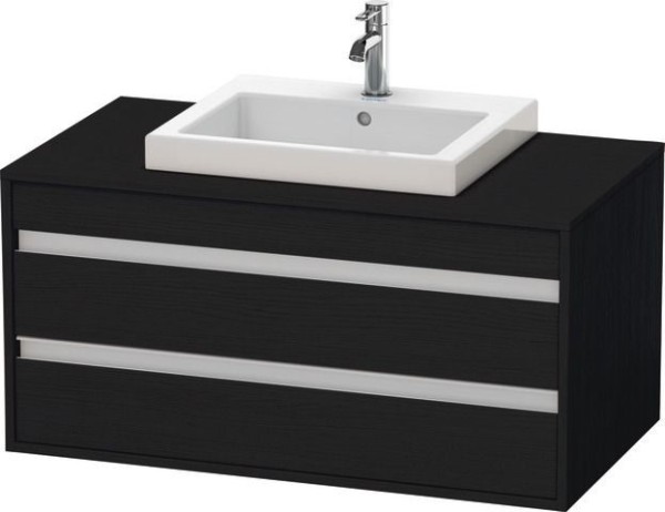 Duravit Ketho Konsolenwaschtischunterbau wandhängend Eiche Schwarz Matt 1000x550x496 mm - KT67550161
