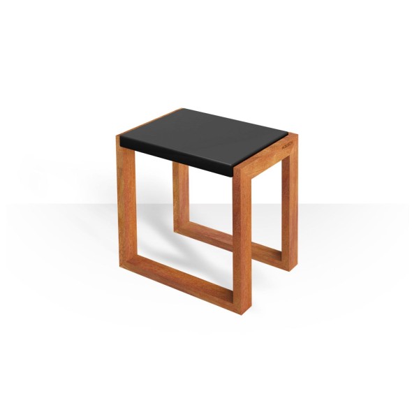 Hoesch Badhocker aus wasserbeständigem Doussie Holz mit PU-Auflage, 8921801