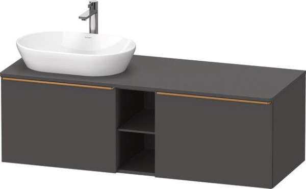 Duravit D-Neo Konsolenwaschtischunterbau wandhängend Graphit Matt 1400x550x459 mm - DE4950L04490000