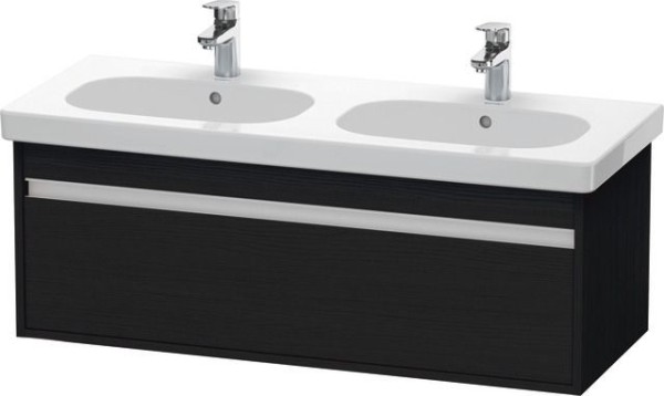 Duravit Ketho Waschtischunterbau wandhängend Eiche Schwarz Matt 1150x455x410 mm - KT666901616