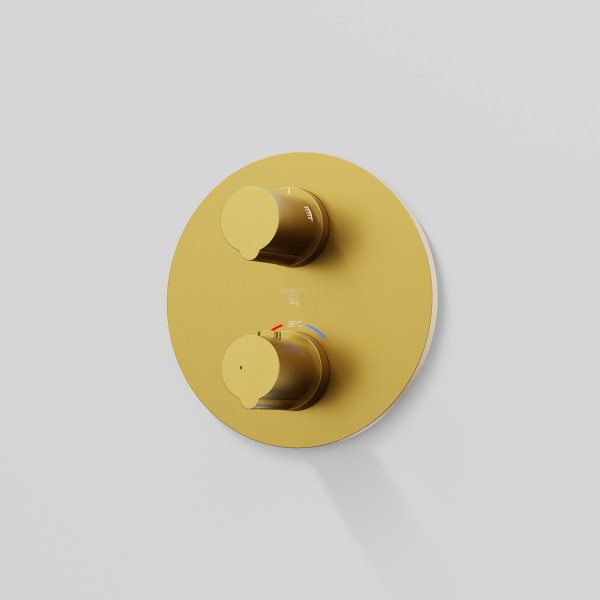 Steinberg Fertigmontageset zu Unterputzthermostat mit 2-Wege Umsteller, brushed gold, 100 4133 3 BG