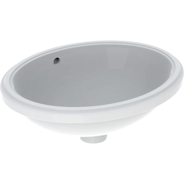Geberit VariForm Unterbauwaschtisch, oval 48x39cm, ohne Hahnloch, mit Überlauf, 500749012