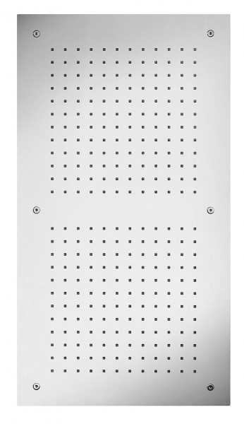 Herzbach Deckeneinbaubrause 700mm x 380mm, Doppel Regenbrause gebürstet, 11.670380.3.09