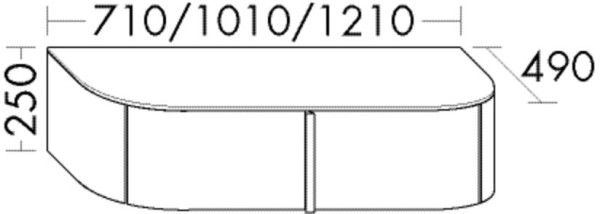 Burgbad Sideboard Lavo 2.0 250x710x495 Tectona Dekor Zimt, KOBW071F5055