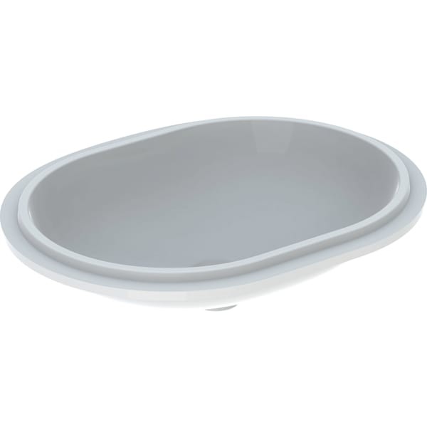 Geberit VariForm Unterbau-Waschtisch, elliptisch 61x46cm, ohne Hahnloch, ohne Überlauf, 500759012
