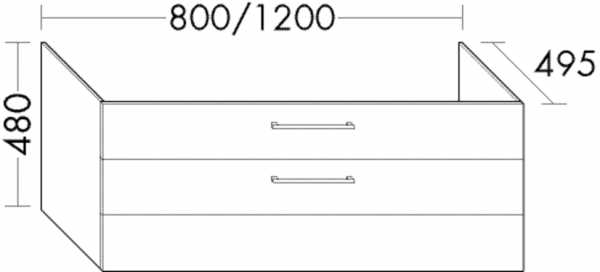 Burgbad Waschtischunterschrank Crono HGL 480x800x495 Eiche Tabak, WUTB080F1809