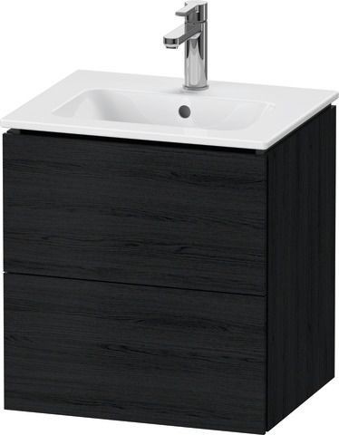 Duravit L-Cube Waschtischunterbau wandhängend Eiche Schwarz Matt 520x421x550 mm - LC621801616