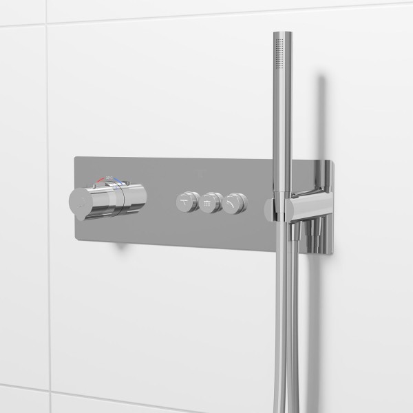 Steinberg Unterputzthermostat, mit pushtronic, mit Mengenregulierung, für 3 Verbraucher, chrom, 3904