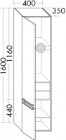Burgbad Hochschrank Bell Burgbad Hochschrank Bell HGL 1600x400x350 Weiß Hochglänzend, HSGU040LF0590