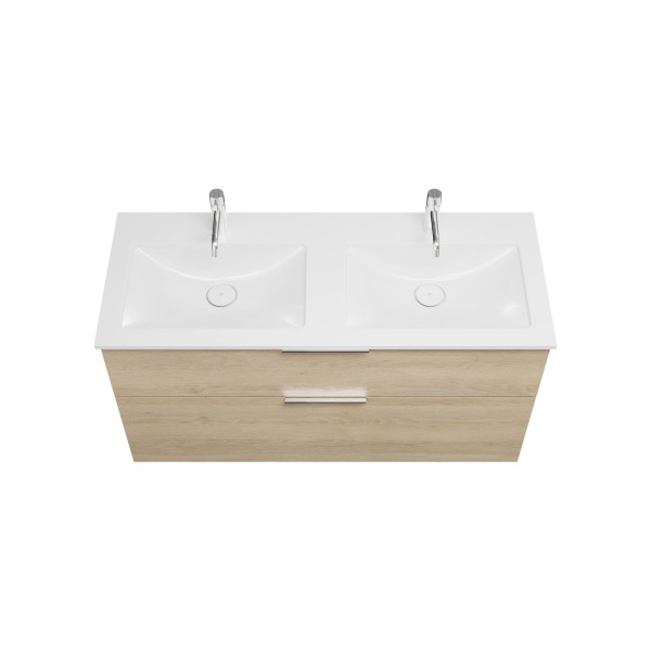 Burgbad Mineralguss Waschtisch-Set Eqio Eiche Dekor Cashmere/Alpinweiss, SEYV122F3180C0001