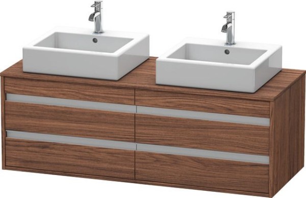 Duravit Ketho Konsolenwaschtischunterbau wandhängend Nussbaum dunkel Matt 1400x550x496 mm - KT6657B2