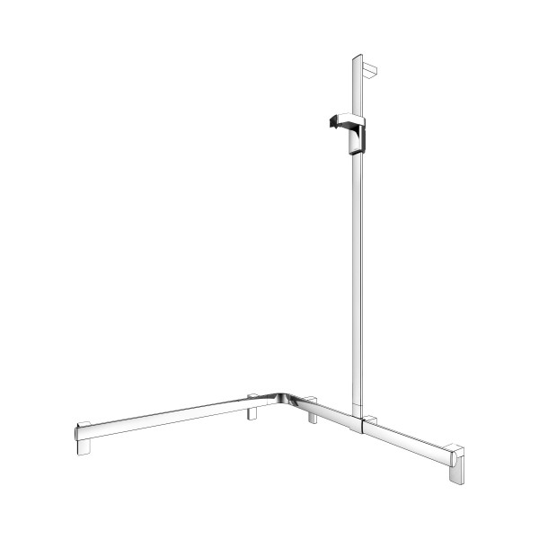 KEUCO AXESS Eck-Duschhandlauf 90° mit Brausestange, Metall, B: 85 H: 130,1 T: 85 cm, 35015010101