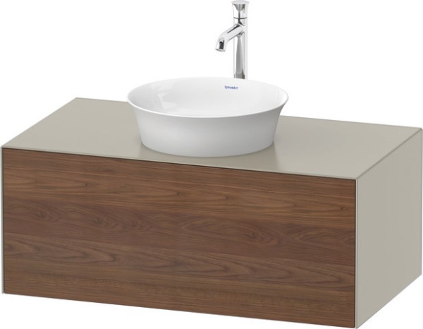 Duravit White Tulip Konsolenwaschtischunterbau wandhängend Amerikanischer Nussbaum & Taupe Matt & Se