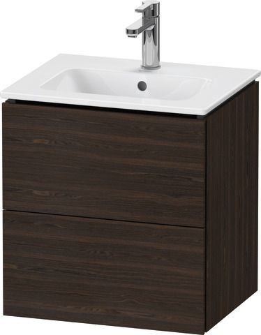 Duravit L-Cube Waschtischunterbau wandhängend Nussbaum gebürstet Matt 520x421x550 mm - LC621806969