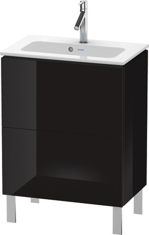 Duravit L-Cube Waschtischunterbau bodenstehend Schwarz Hochglanz 620x391x704 mm - LC667304040