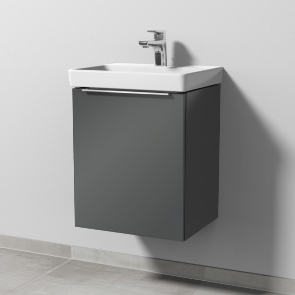 Sanipa 3way Waschtischunterbau zu Villeroy & Boch Avento Waschtisch mit 1 Tür, Anthrazit-Glanz