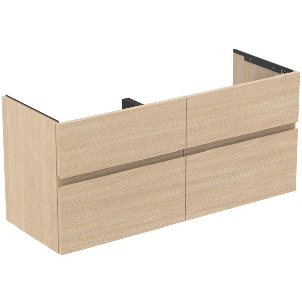 Ideal Standard Möbeldoppel-Waschtischunterschrank Finesse 1200x440x545mm 4 Auszüge Eiche weiss, E339