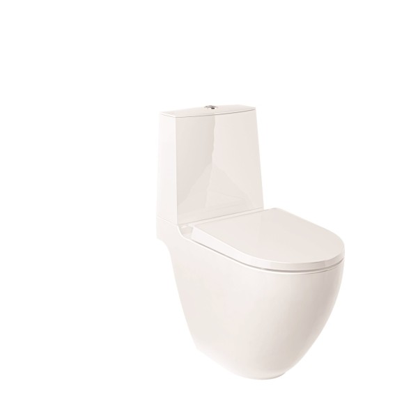 KLUDI-RESA D Spiralflush-Stand-WC 64 cm S-förmiger Abfluss Weiß glänzend