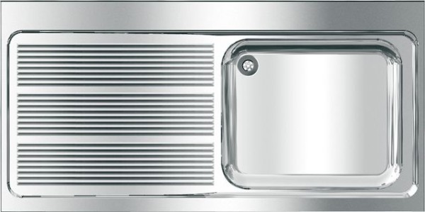 KWC Aquarotter Gewerbespüle, MAXIMA, Edelstahl, 1400x432x700 mm, Tropfteil links, 2000057556