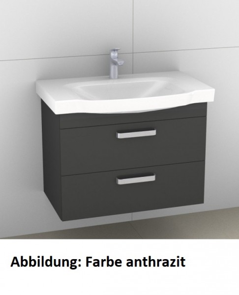 Artiqua 414 Waschtischunterschrank für Sentique 514280 Oxid Dunkelgrau quer, 414-WU2L-V02-7184-723
