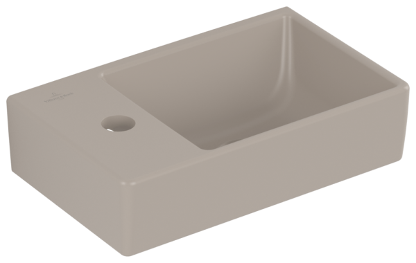 Villeroy & Boch Handwaschbecken Avento 360x220mm, Becken rechts , 1 Hahnloch ohne Überlauf Almond c