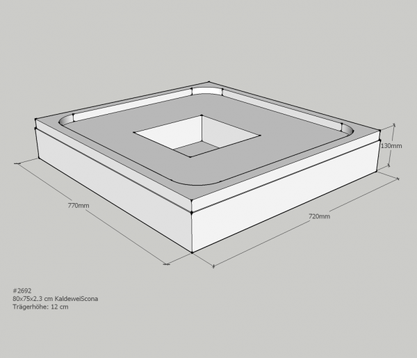 Neuesbad Wannenträger für Kaldewei Scona 750x800x23