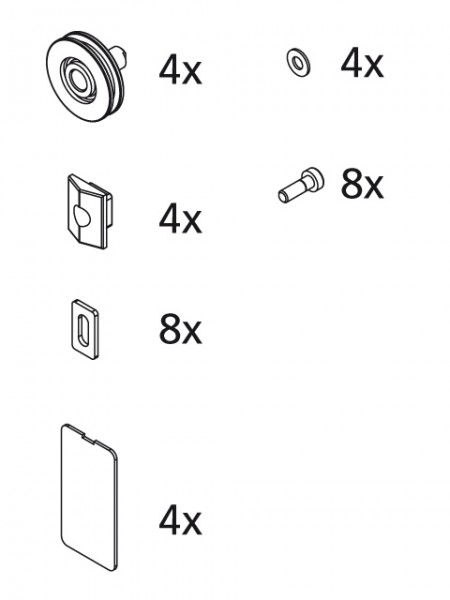 Kermi EBI2029 Set Laufrollen oben, silber, 2533855
