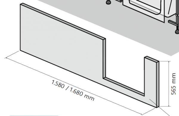 HSK Dobla Frontschürze, 160cm, für Einstieg links, 540162