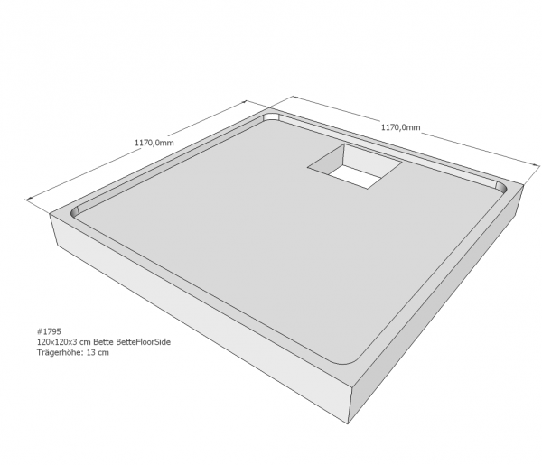 Neuesbad Wannenträger für Bette Floor Side 1200x1200