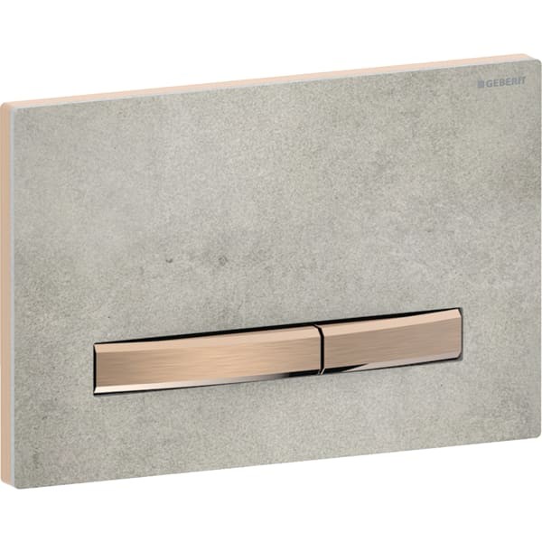 Geberit Betätigungsplatte Sigma50, für 2-Mengen-Spülung rotgold, Betonoptik, 115670JV2