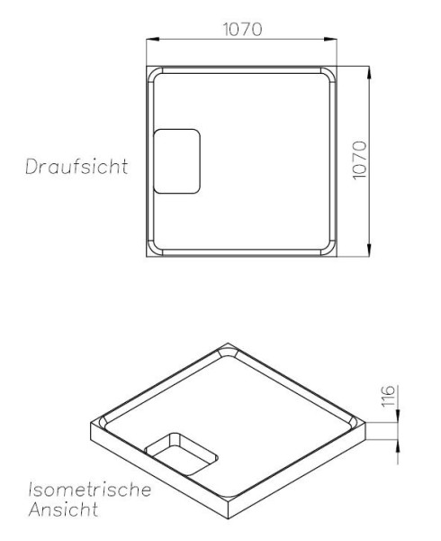 Neuesbad Wannenträger für Kaldewei Superplan Zero SF 110x110x2