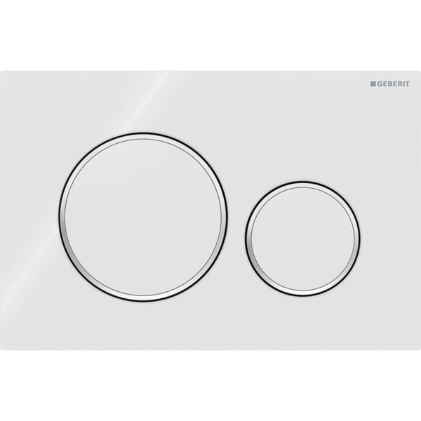 Geberit Betätigungsplatte Sigma20, für 2-Mengen-Spülung weiß / glanzchrom / weiß, 115882KJ1
