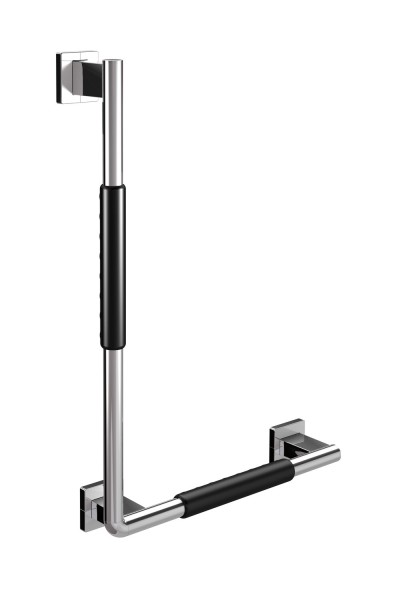 emco system 2 Winkelgriff, rechts 90 Grad, mit ruschhemmender Ummantelung chrom / schwarz, 357021207