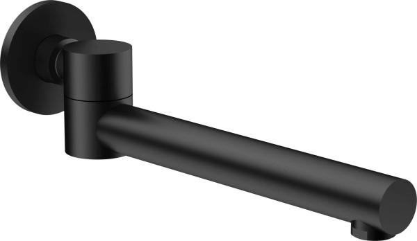 Neuesbad Serie 310 Runder klappbarer Wandauslauf, Schwarz, 245mm (Schwenkbarer Auslauf)