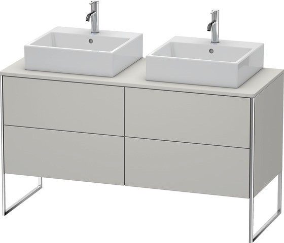 Duravit XSquare Konsolenwaschtischunterbau bodenstehend Betongrau Matt 1400x548x778 mm - XS4926B0707