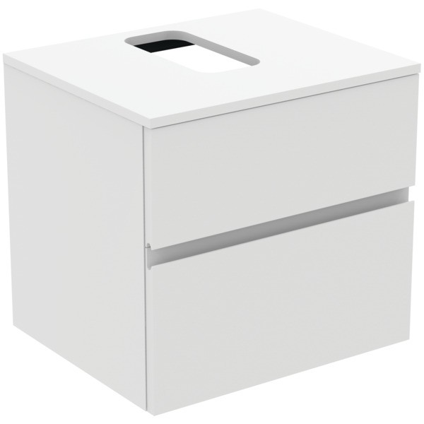 Ideal Standard Waschtischunterschrank Finesse Ausschnitt r/l 602x505x558mm 2 Auszüge Weiss matt, E34