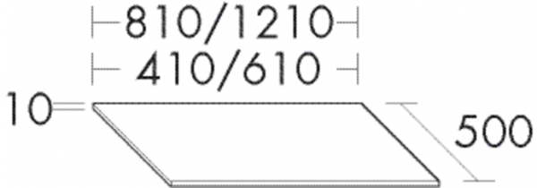 Burgbad Glas-Abdeckplatte Glas HGL 10x1210x500 Lichtgrau Hochglanz, APDC120A0131