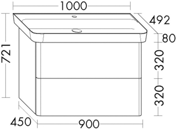 Burgbad Keramik Waschtisch-Set Iveo Marone Dekor Trüffel/Alpinweiss, SFEN100F2748C0001