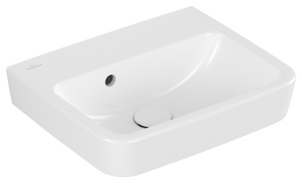 Villeroy & Boch Handwaschbecken O.novo 450x370mm Eckig m. Überlauf geschliffen Weiß Alpin, 43444J01