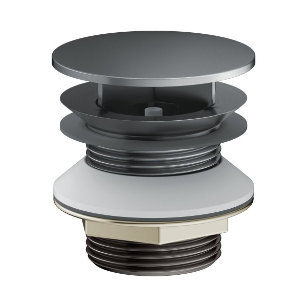 Keuco Schaftventil Armaturenzubehör 59904, mit Haube, Schwarzchrom gebürstet, 59904130000