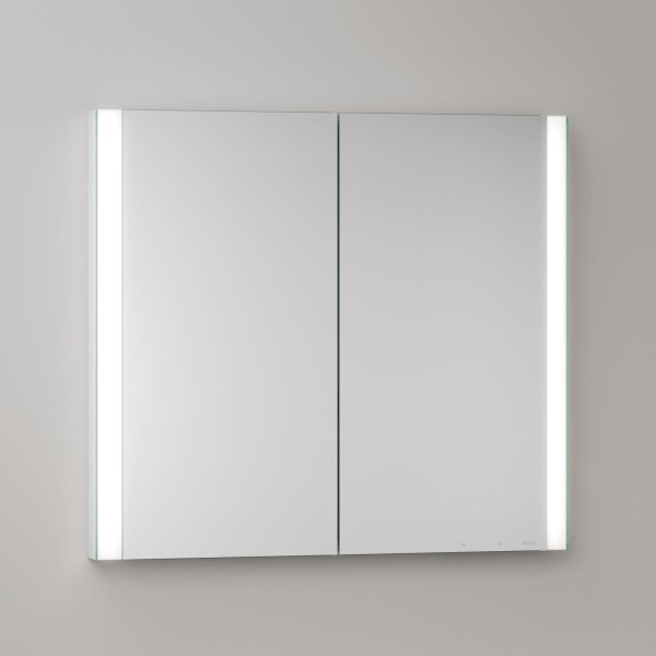KEUCO Royal Atlas LED Spiegelschrank 80 x 71 x 11,5 cm mit 2 Türen, Spiegelheizung, Unterputz