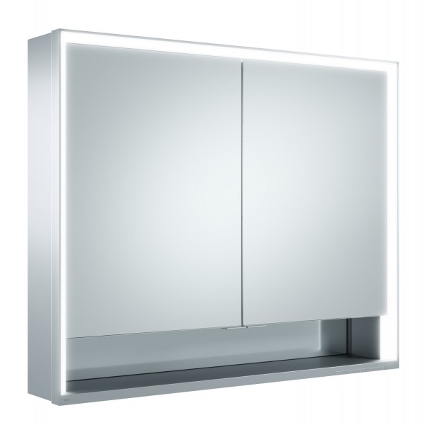 Keuco Spiegelschrank Royal Lumos 14303, Wandvorbau,silber-eloxiert,900x735x165mm, 14303171301