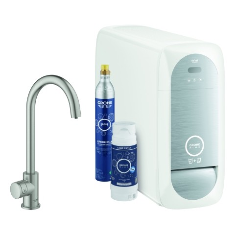 Grohe Blue Home Mono Starter Kit 31498 Bluetooth/WIFI C-Auslauf supersteel, 31498DC1