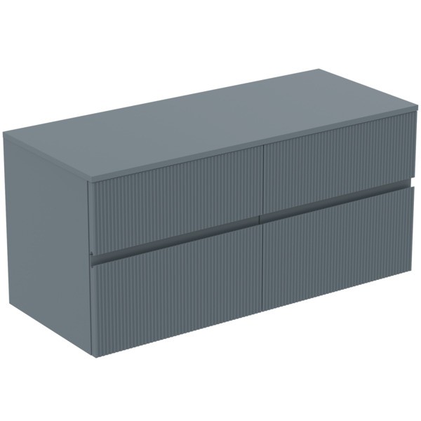 Ideal Standard Waschtischunterschrank Finesse o.Ausschnitt 1202x505x558mm 4 Auszüge Aschblau matt, E