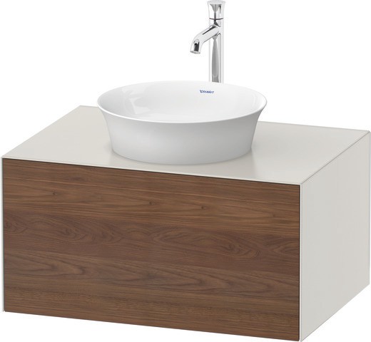 Duravit White Tulip Konsolenwaschtischunterbau wandhängend Amerikanischer Nussbaum & Nordic Weiß Mat
