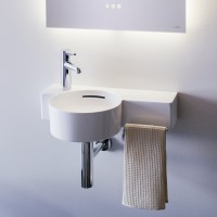 LAUFEN Handwaschbecken  VAL, 1 Hahnloch links, mit Überlauf 550x315 Ablage rechts LCC weiß, H8152834 LAUFEN Handwaschbecken  VAL, 1 Hahnloch links, mit Überlauf 550x315 Ablage rechts LCC weiß, H8152834