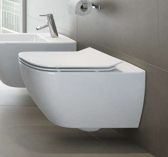 Neuesbad Serie 200 Wand-Tiefspül-WC spülrandlos (rimless), weiss mit Beschichtung, B:360, T:555mm