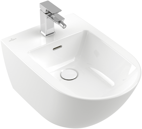 Villeroy & Boch Bidet Antao 560x375x270mm Oval wandhängend Pure Black CeramicPlus